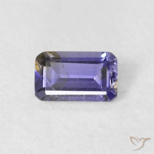 0.26ct Natural Violeta berenjena iolita, corte esmeralda, VS