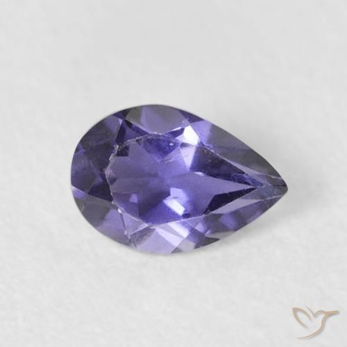 0.35ct Natural Violeta berenjena iolita, En forma de pera, VS