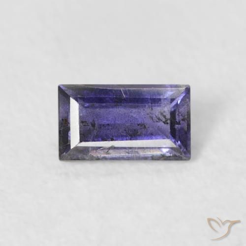 0.26ct Natural Violeta oscuro Iolita, Corte Baguette, VS-SI
