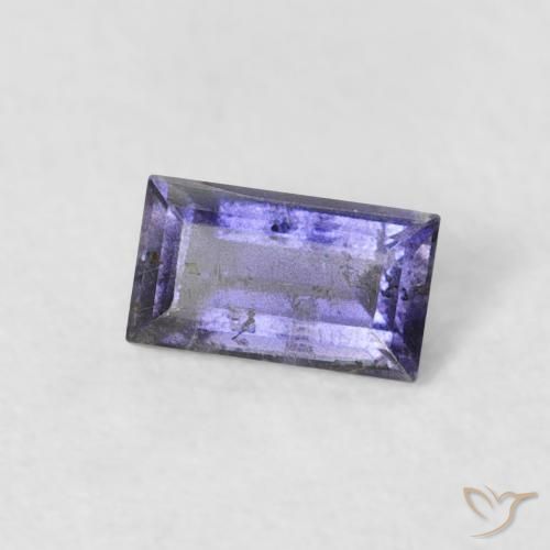Iolita Violeta oscuro natural de 0.26 ct, Corte Baguette, VS-SI