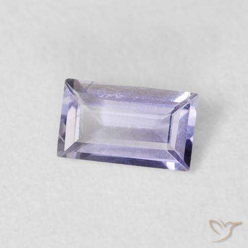 Iolita Violeta rosáceo muy claro natural de 0.18 ct, Corte Baguette, VS-SI