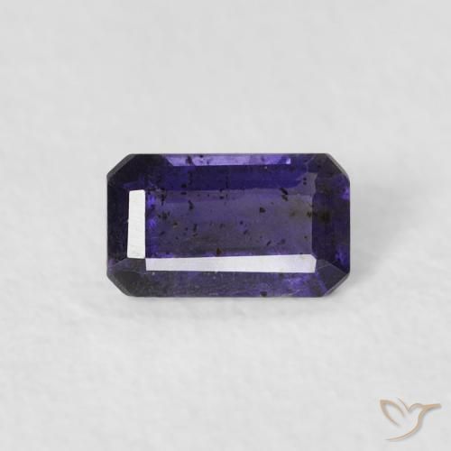 0.25ct Natural Violeta berenjena Iolita, corte esmeralda, VS-SI