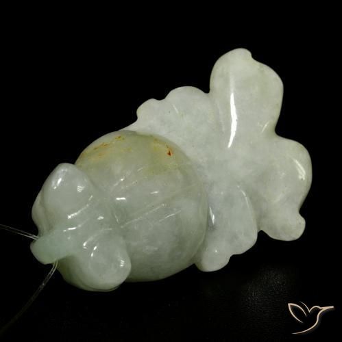 Jade Verde grisáceo natural de 27.41 ct, Elegante, Translúcido