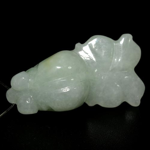 Jade verde natural de 21,11 ct, forma elegante, translúcido