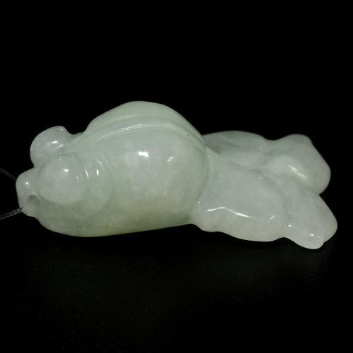 Jade verde natural de 21,11 ct, forma elegante, translúcido