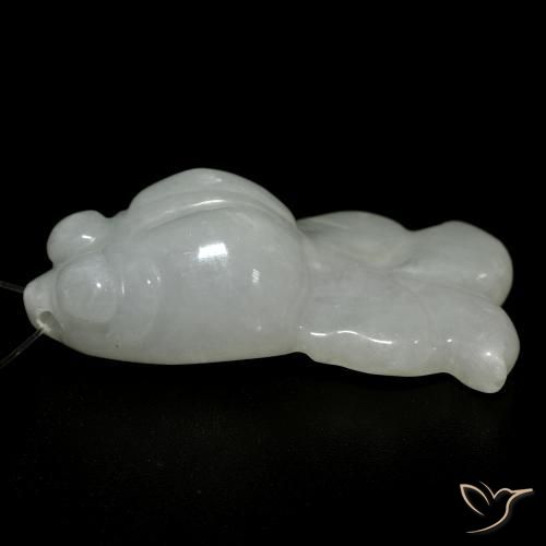 Jade Verde gris natural de 21.30 ct, Elegante, Translúcido