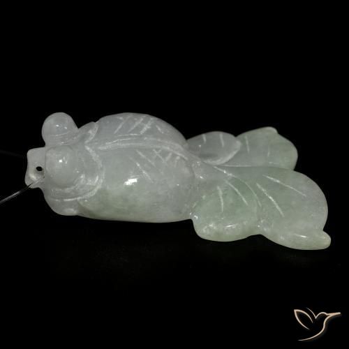 Jade Verde medio natural de 49.39 ct, Elegante, Translúcido
