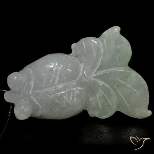 Jade Verde medio natural de 49.39 ct, Elegante, Translúcido