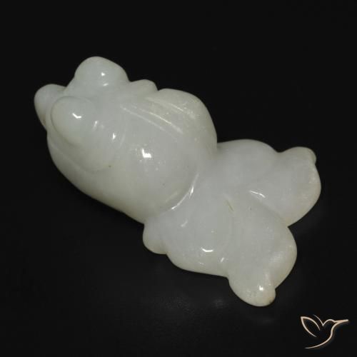 Jade Verde gris natural de 22.62 ct, Elegante, Translúcido