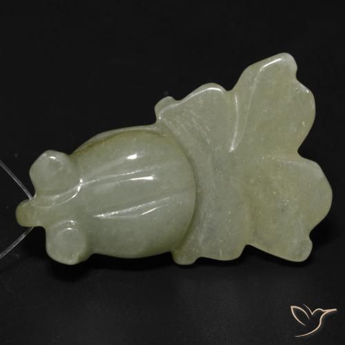 24.98ct Natural Verde amarillento Jade, Elegante, Translúcido