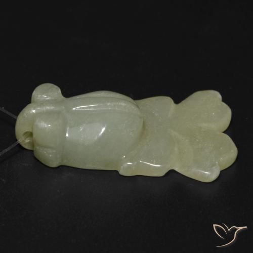 Jade Verde amarillento natural de 24.98 ct, Elegante, Translúcido