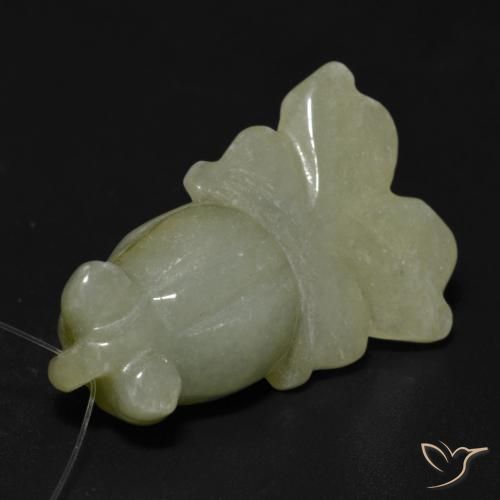 Jade Verde amarillento natural de 24.98 ct, Elegante, Translúcido
