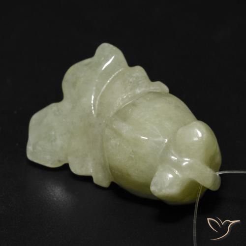 Jade Verde Oliva natural de 37.99 ct, Elegante, Translúcido