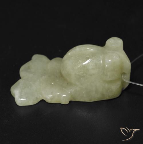 Jade Verde Oliva natural de 37.99 ct, Elegante, Translúcido