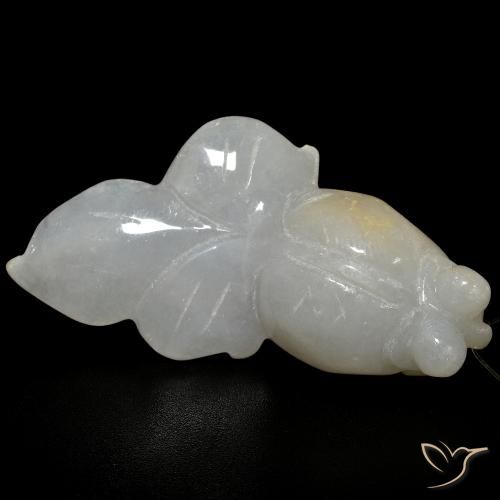 Jade Blanco grisáceo natural de 64.19 ct, Elegante, Translúcido