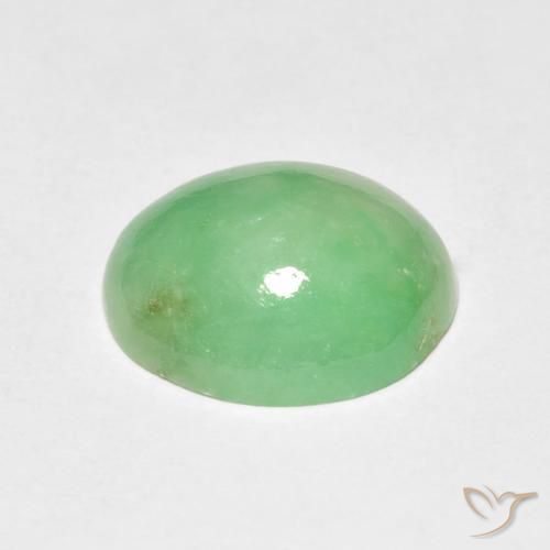 Jade Verde cálido natural de 4.36 ct, Ovalada, Opaco