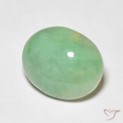 Jade Verde claro natural de 4.93 ct, Ovalada, Opaco