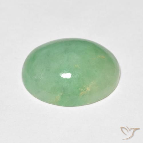 Jade Verde claro natural de 4.93 ct, Ovalada, Opaco