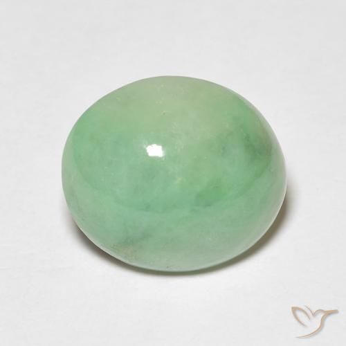 4.69ct Natural Verde claro Jade, Ovalada, Opaco