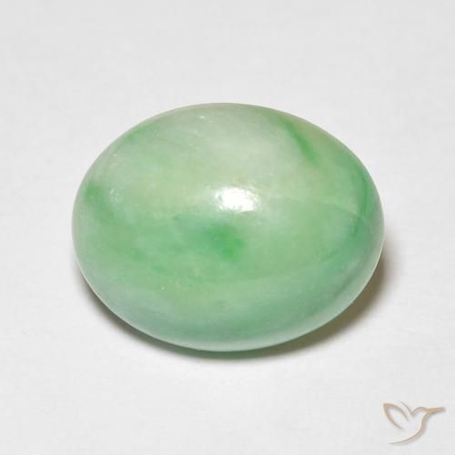 5.09ct Natural Verde cálido Jade, Ovalada, Opaco