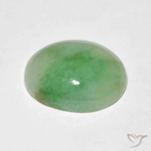 Jade Verde claro natural de 4.15 ct, Ovalada, Opaco