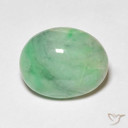 4.88ct Natural Verde medio Jade, Ovalada, Opaco