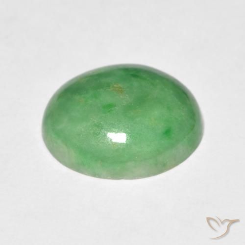 Jade Verde medio natural de 4.21 ct, Ovalada, Opaco