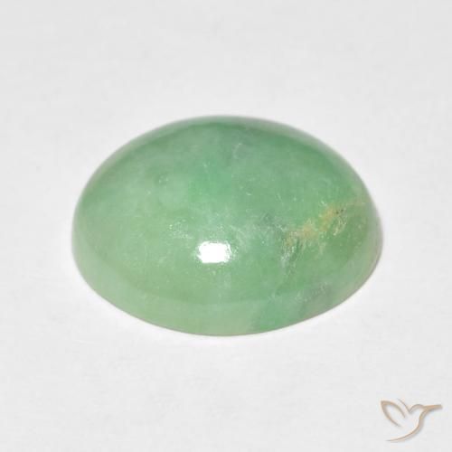 Jade Verde claro natural de 4.81 ct, Ovalada, Opaco