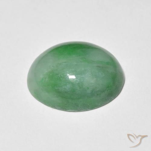 Jade Verde claro natural de 4.69 ct, Ovalada, Opaco