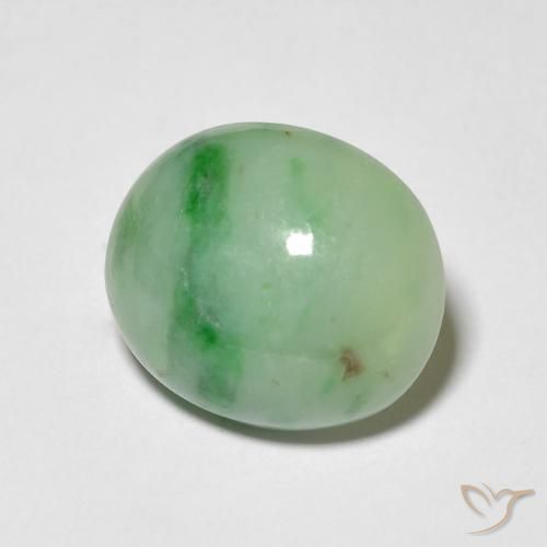 Jade Verde claro natural de 4.85 ct, Ovalada, Opaco