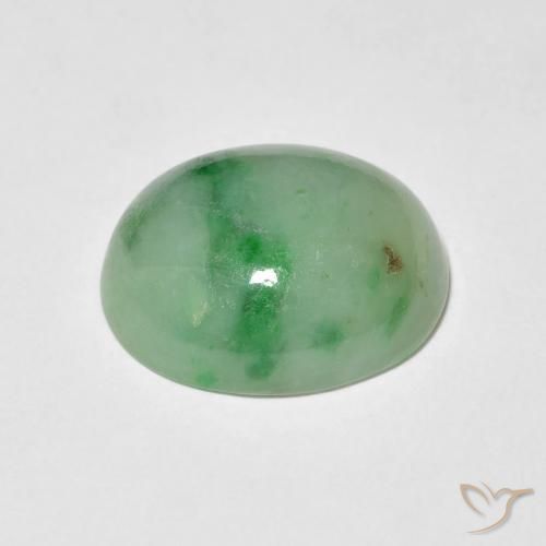 Jade Verde claro natural de 4.85 ct, Ovalada, Opaco