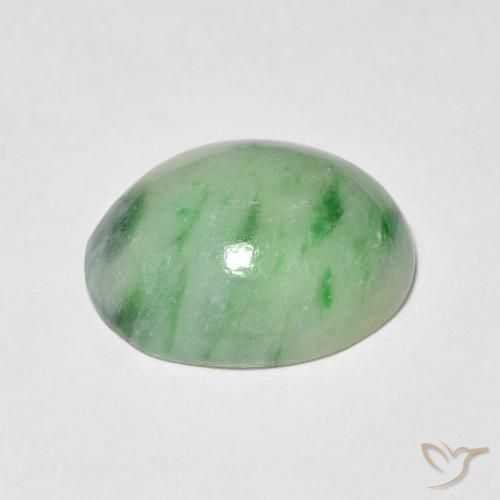 Jade Verde cálido natural de 4.75 ct, Ovalada, Opaco