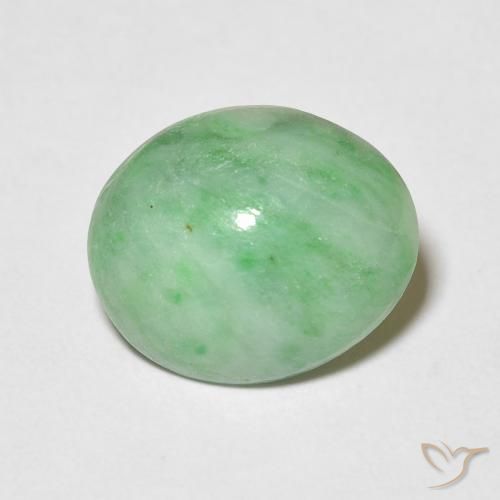 3.88ct Natural Verde cálido Jade, Ovalada, Opaco