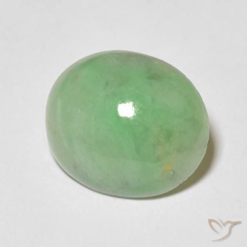Jade Verde amarillo natural de 4.34 ct, Ovalada, Opaco