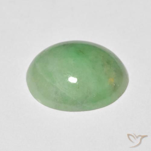 Jade Verde amarillo natural de 4.34 ct, Ovalada, Opaco