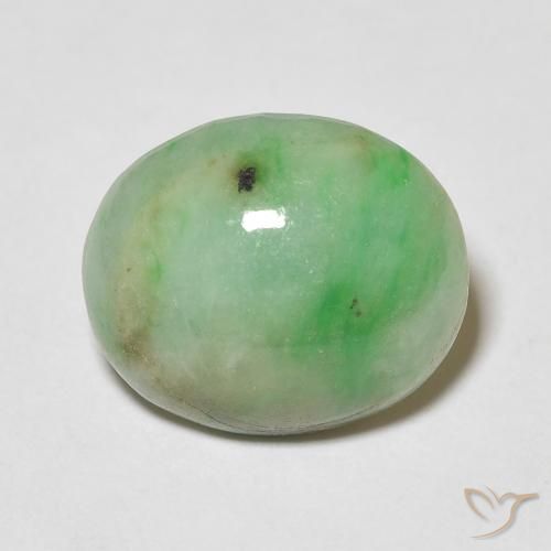 Jade Verde claro natural de 4.76 ct, Ovalada, Opaco
