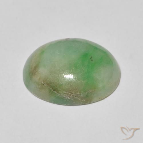 Jade Verde claro natural de 4.76 ct, Ovalada, Opaco