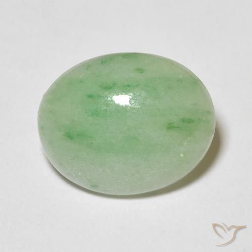 3.83ct Natural Verde cálido Jade, Ovalada, Opaco