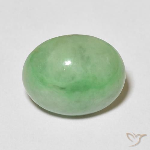 4.34ct Natural Verde cálido Jade, Ovalada, Opaco