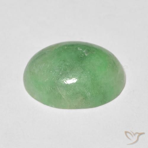 Jade Verde claro natural de 4.60 ct, Ovalada, Opaco
