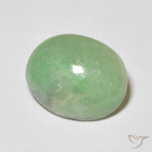 Jade Verde medio natural de 4.38 ct, Ovalada, Opaco