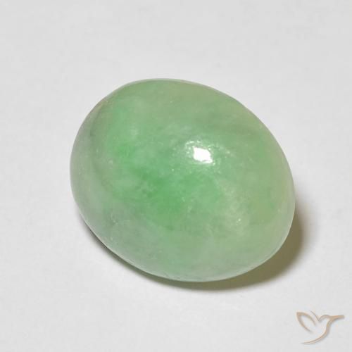 Jade Verde lima natural de 4.52 ct, Ovalada, Opaco