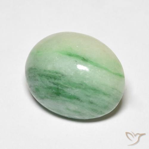Jade Medium Light Green natural de 5.18 ct, Ovalada, Opaco