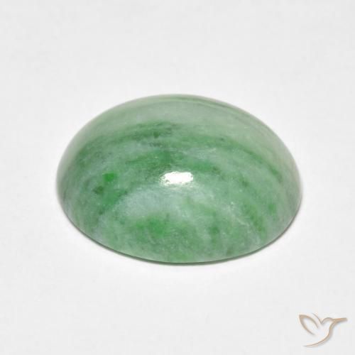 Jade Medium Light Green natural de 5.18 ct, Ovalada, Opaco