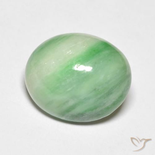 4.50ct Natural Verde amarillento Jade, Ovalada, Opaco