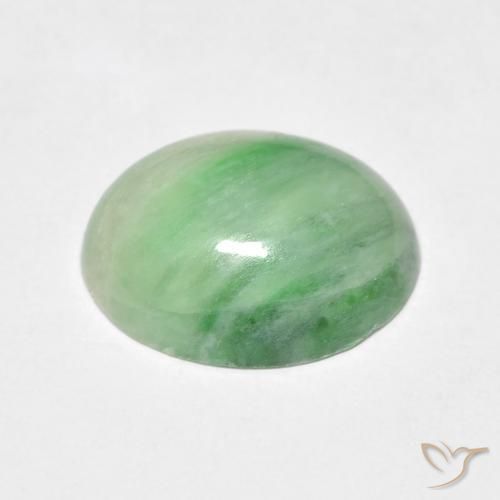 Jade Verde amarillento natural de 4.50 ct, Ovalada, Opaco