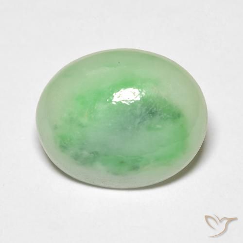 4.81ct Natural Verde amarillento Jade, Ovalada, Opaco