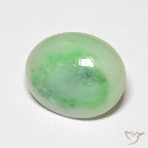 Jade Verde amarillento natural de 4.81 ct, Ovalada, Opaco