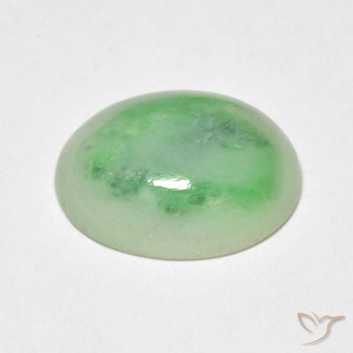 Jade Verde amarillento natural de 4.81 ct, Ovalada, Opaco