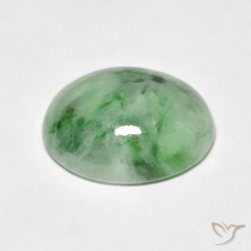 Jade Verde amarillento natural de 4.71 ct, Ovalada, Opaco